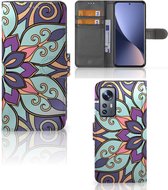Mobiel Bookcase Xiaomi 12 | 12X Smartphone Hoesje Purple Flower
