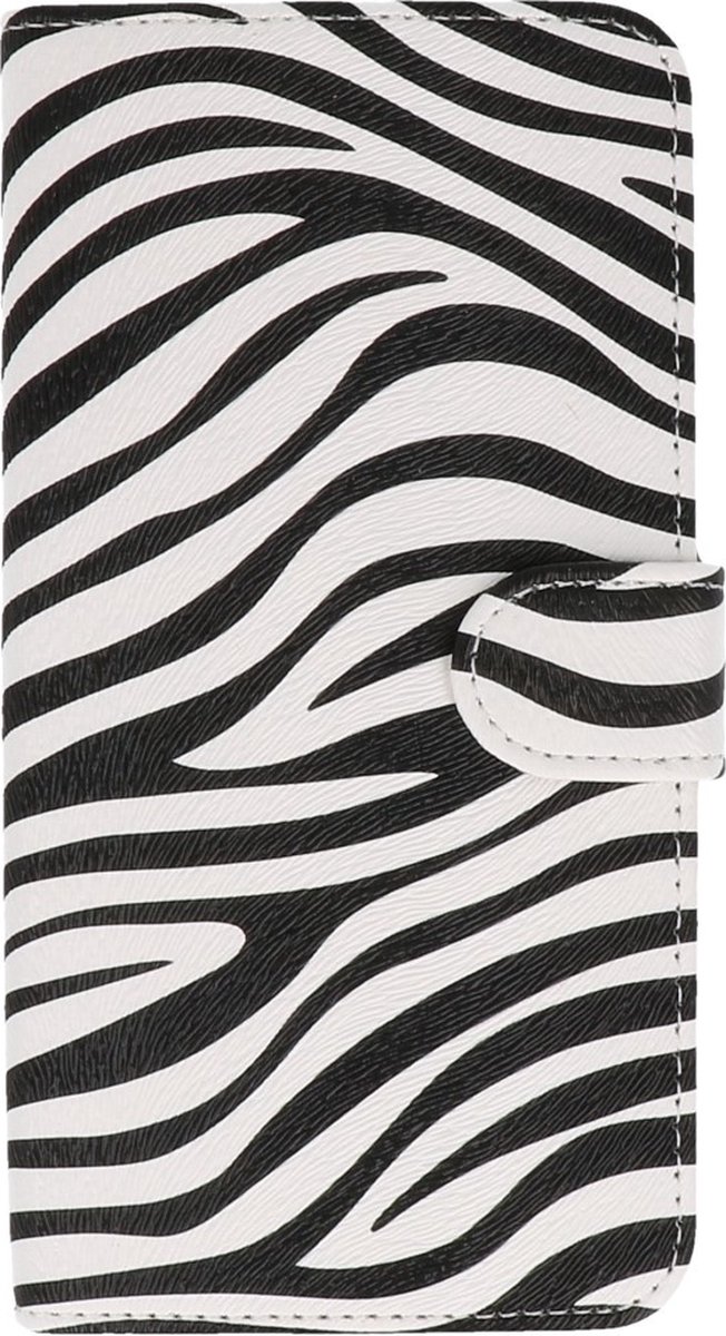 Zebra Bookstyle Wallet Case Hoesjes Geschikt voor HTC U11 Wit