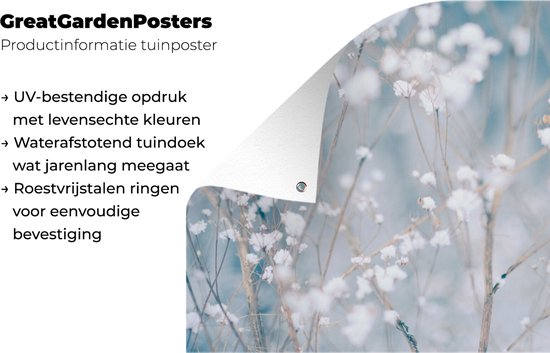 Affiche de jardin - Peinture de jardin Branches - Hiver - Nature - Toile de jardin - Décoration de jardin - Neige - Branches - 60x40 cm