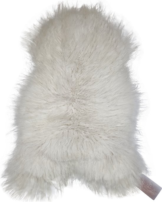 WOOOL Schapenvacht - IJslands Wit CURLY XL (115x65cm) 100% Echt - Vloerkleed - Krul