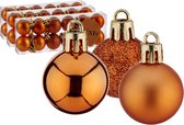 36x stuks kerstballen oranje kunststof diameter 3 cm - Kerstboom versiering