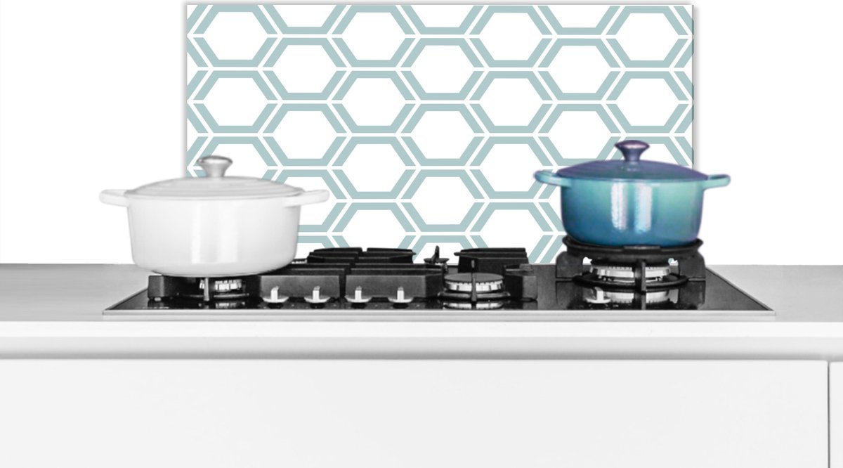 Spatscherm - Patronen - Hexagon - Design - Groen - Spatwand - 70x30 cm - Achterwand keuken