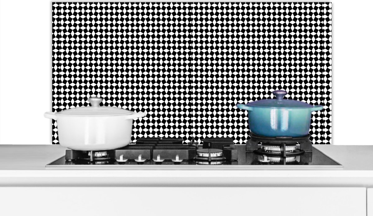Spatscherm - Keuken achterwand - Design - Zwart - Wit - Patronen - Keuken - 100x50 cm