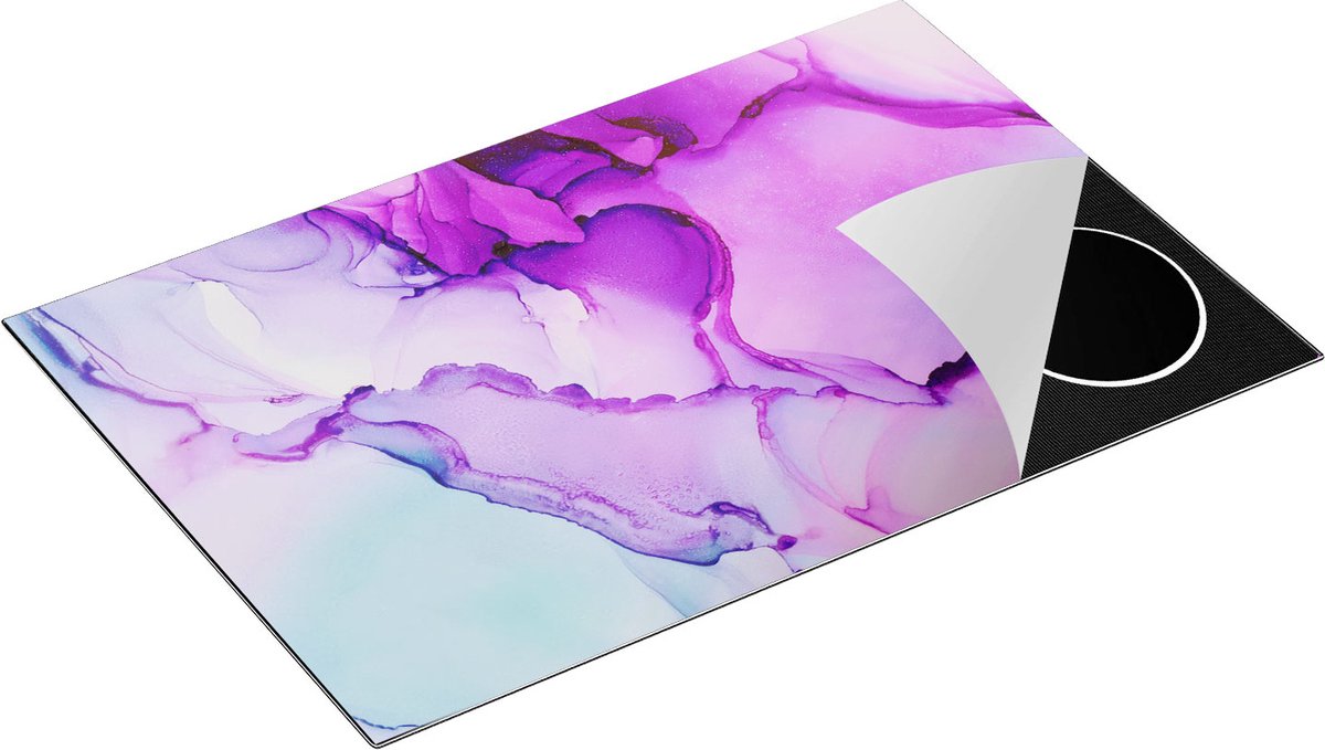 Chefcare Inductie Beschermer Abstracte Kunst - Roze Licht Acryl - 80x50 cm - Afdekplaat Inductie - Kookplaat Beschermer - Inductie Mat