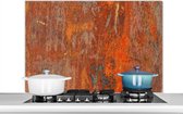 Spatscherm keuken 100x65 cm - Kookplaat achterwand Roest - Industrieel - Staal - Muurbeschermer - Spatwand fornuis - Hoogwaardig aluminium