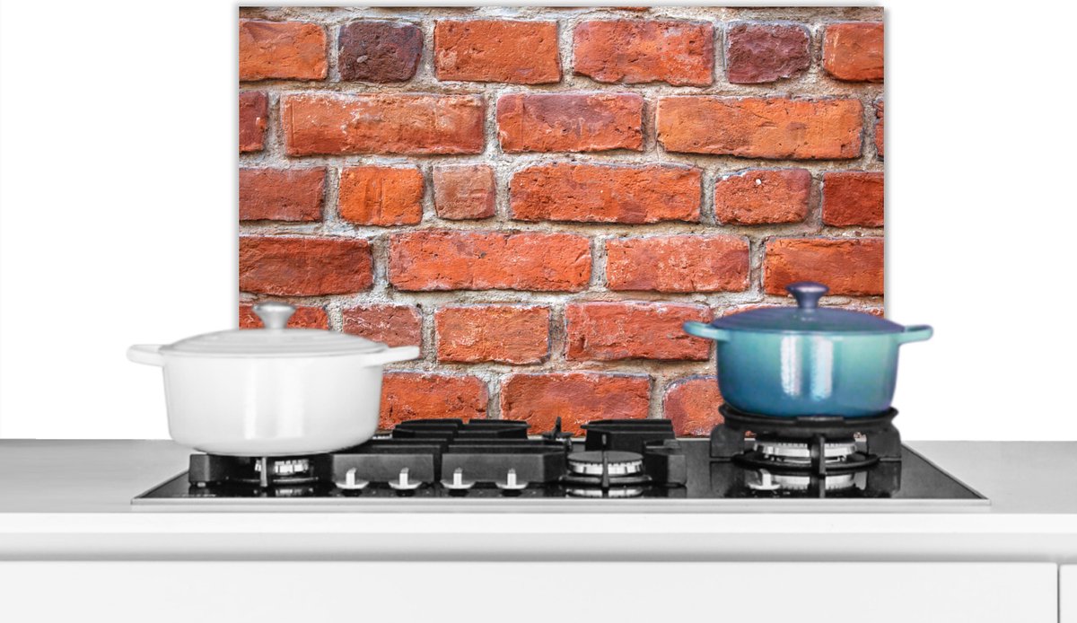 Spatscherm- Baksteen - Rood - Muur - Spatwand - Koken - 60x40 cm
