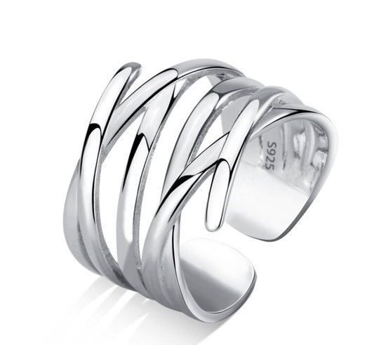 energie Additief vergeten Ring dames | dames ring | grote ring | stoere ring | one size | verstelbare  ring | 925... | bol.com