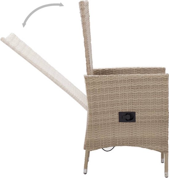 vidaXL Ensemble de jardin 7 pièces avec coussins Beige