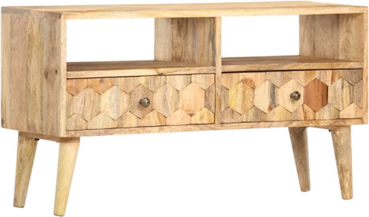 vidaXL Tv-meubel - 90x30x50 - cm - massief - mangohout Bruin