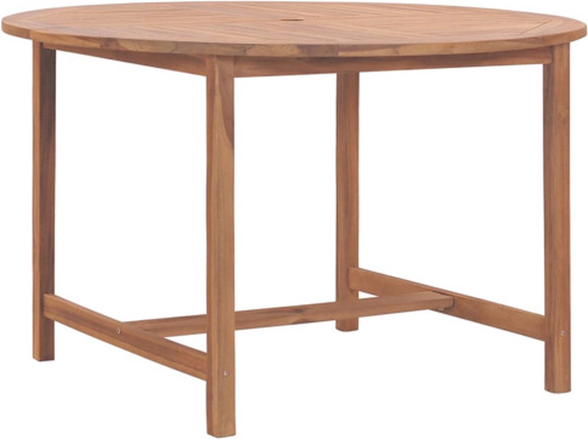 vidaXL Tuintafel Ø110x75 cm massief teakhout