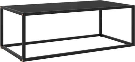 vidaXL - Salontafel - met - zwart - glas - 100x50x35 - cm - zwart
