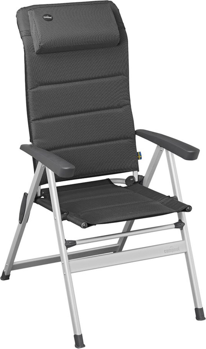 Campout Standenstoel Colibri - Grijs - Compact opvouwbaar - Gepolsterd - Camping stoel - Tuinstoel