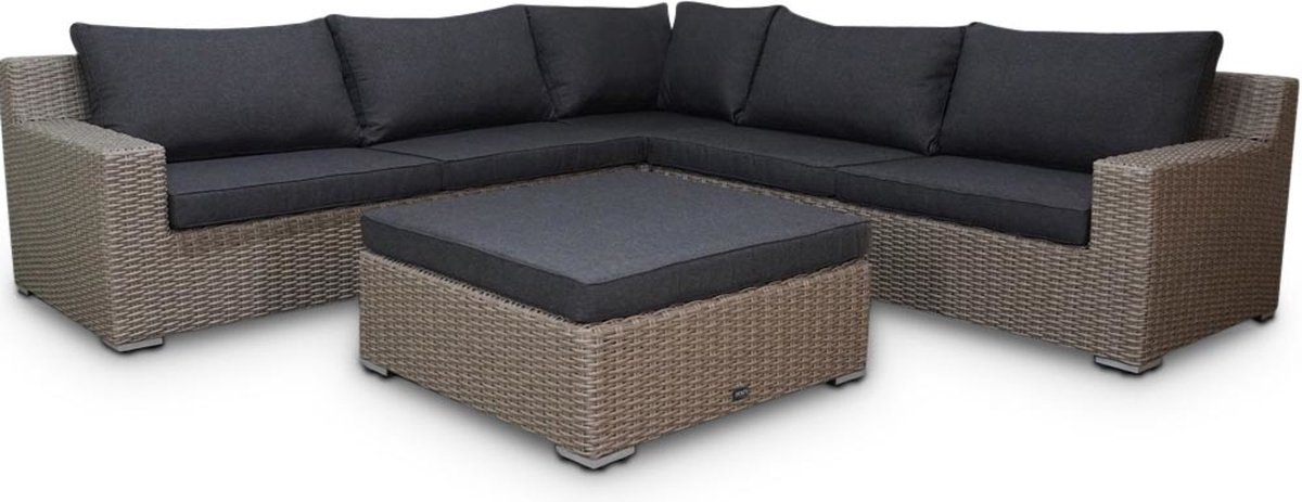 Denza Furniture Colorado lounge hoekbank tuin 4-delig | wicker | 300x300cm | New Kobo | 6 personen