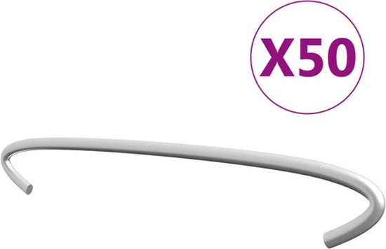 vidaXL Crochets vidaXL 50 pcs 20 cm acier galvanisé VDXL_145619
