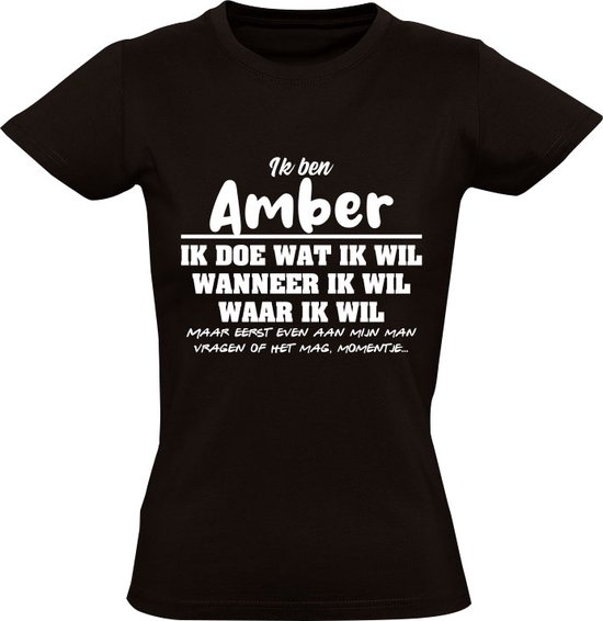 T-shirt Femme Ambre | cadeau d'anniversaire | cadeau d'anniversaire | drôle | anniversaire | cadeau | Noir
