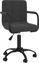 vidaXL Chaise de bureau pivotante velours noir