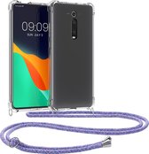 kwmobile telefoonhoesje geschikt voor Xiaomi Mi 9T (Pro) / Redmi K20 (Pro) - Hoesje met telefoonkoord - Back cover in lavendel / paars / lichtblauw / transparant