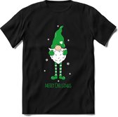 Glitter Kerst Buddy's - T-Shirt - Dames - Bottle Groen - Maat M