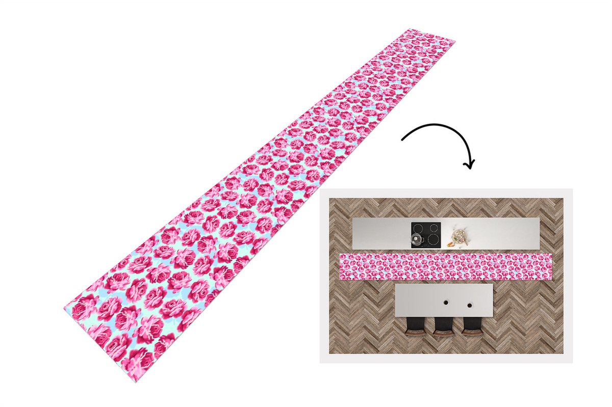KitchenYeah Keukenloper - Keukenmat - Bloemen - Rozen - Patroon - Keuken vloerkleed, foto 3