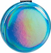 make-upspiegel metallic rond 8 x 2,4 cm glas blauw