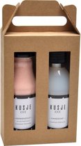 giftset Message on a bottle wit/roze 2-delig