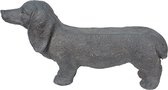 Clayre & Eef Decoratie beeld Hond 74*19*39 cm Grijs Steen