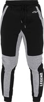 Joggingsbroek dames/heren zwart grijs fleece  S