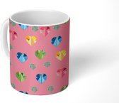 Mok - Koffiemok - Meisjes - Hart - Diamant - Patronen - Girl - Kids - Kinderen - Mokken - 350 ML - Beker - Koffiemokken - Theemok