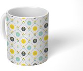 Mok - Koffiemok - Bloemen - Geel - Patroon - Mokken - 350 ML - Beker - Koffiemokken - Theemok