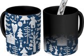 Magische Mok - Foto op Warmte Mokken - Koffiemok - Patronen - Kinderen - Donkerblauw - Magic Mok - Beker - 350 ML - Theemok