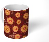 Mok - Koffiemok - Patronen - Hart - Oranje - Girl - Kids - Kinderen - Mokken - 350 ML - Beker - Koffiemokken - Theemok