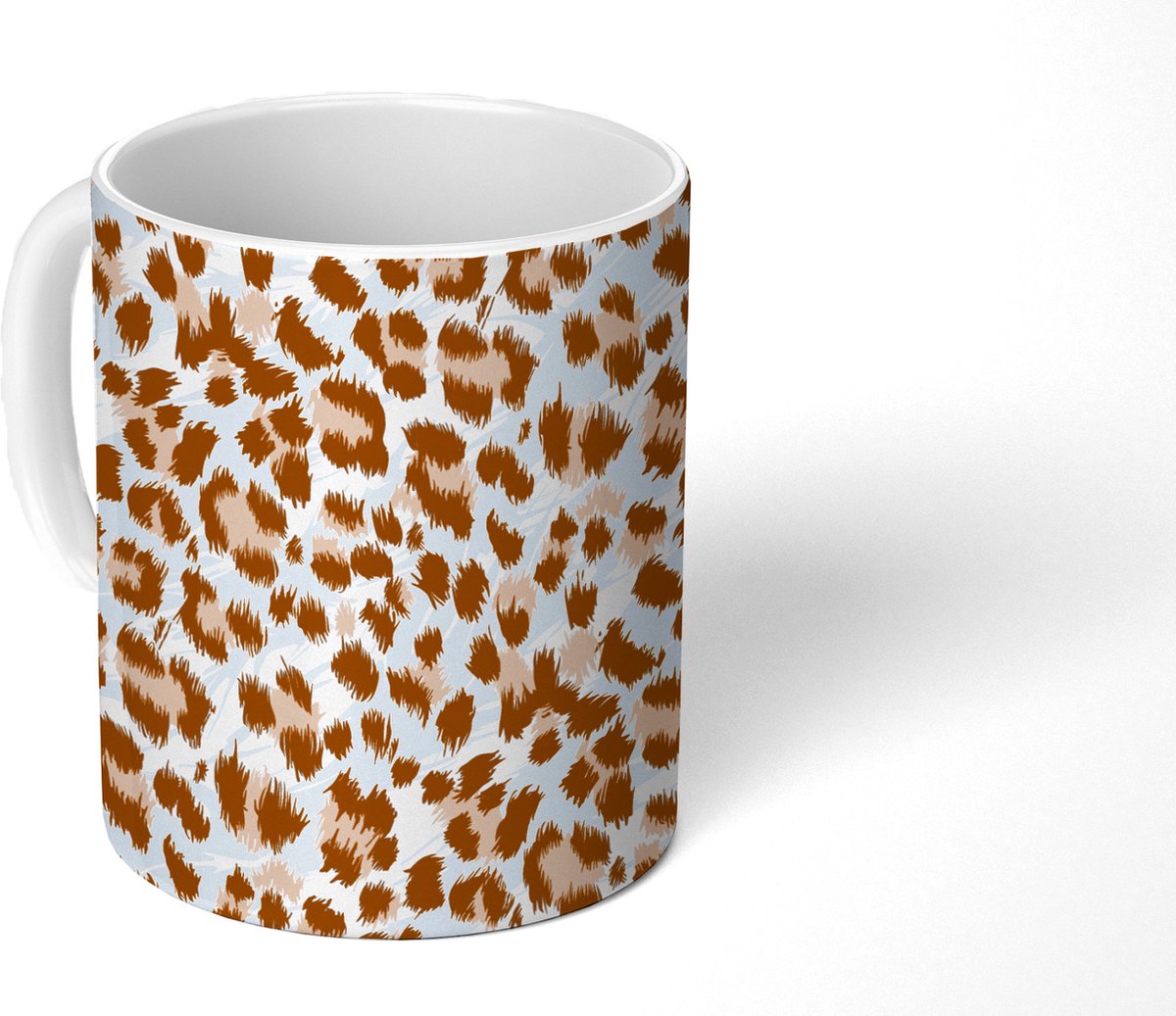 Mok - Koffiemok - Dierenprint - Panter - Bruin - Patronen - Mokken - 350 ML - Beker - Koffiemokken - Theemok