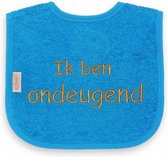 slabber Ik ben ondeugend junior 40 cm katoen blauw