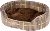 hondenmand Dandy 55 x 80 cm katoen bruin/geel 2-delig