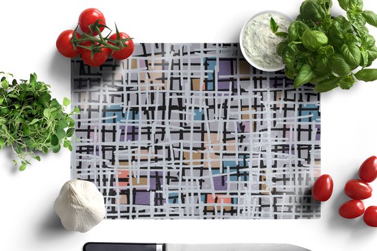 Glazen Snijplank - 39x28 - Lijn - Abstract - Patronen - Snijplanken Glas