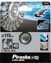 Brosse en fil d'acier Piranha M14 plate, 115mm