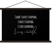 Porte-affiche avec affiche - Affiche scolaire - Citation - Étude - Amour - 60x40 cm - Lattes noires