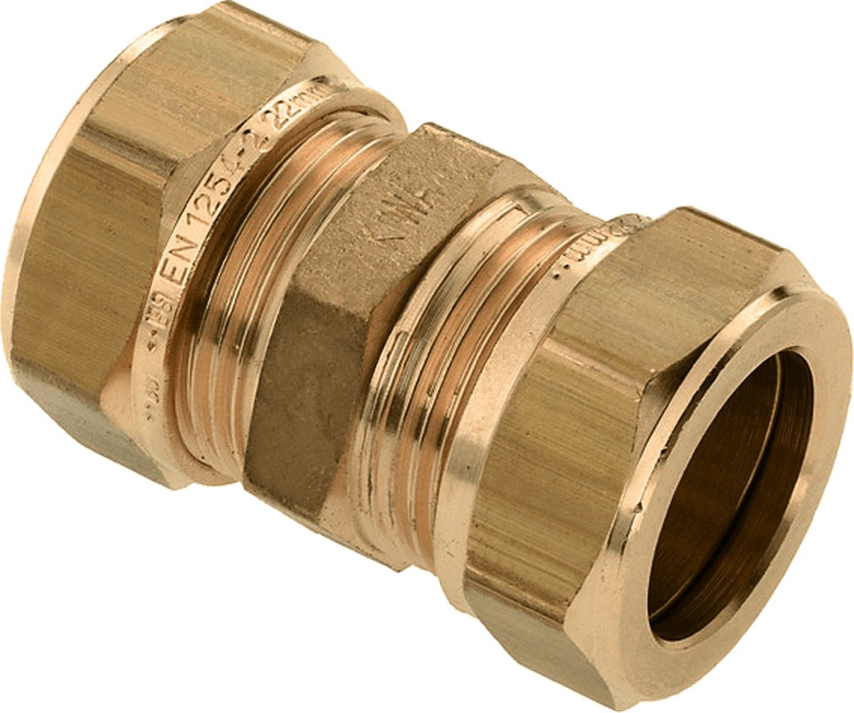Bonfix messing knelfitting 28mm recht FF