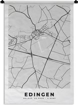 Tapisserie - Tapisserie - België - Enghien - Plan de Ville - Carte - Zwart Wit - Carte - 90x135 cm - Tapisserie
