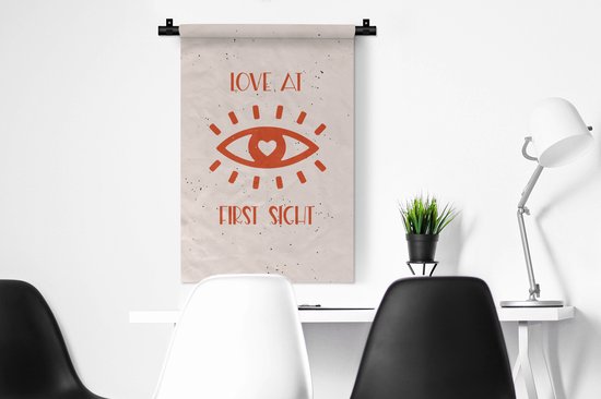 Tapisserie - Toile murale - Coup de foudre - Dictons - Citations - Couple - 60x90 cm - Tapisserie
