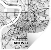 Stickers muraux - België - Anvers - Plan de la ville - Carte - Wit - Carte - 30x30 cm - Feuille adhésive