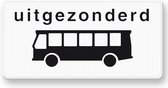 Verkeersbord OB62 uitgezonderd bussen - aluminium DOR 600 x 270 mm Klasse 2 - 10 jaar garantie