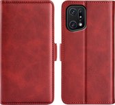Oppo Find X5 Pro Hoesje - MobyDefend Luxe Wallet Book Case (Sluiting Zijkant) - Rood - GSM Hoesje - Telefoonhoesje Geschikt Voor Oppo Find X5 Pro