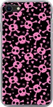 Geschikt voor iPhone SE 2020 hoesje - Meisje - Piraten - Roze - Patronen - Girl - Kind - Kinderen - Siliconen Telefoonhoesje