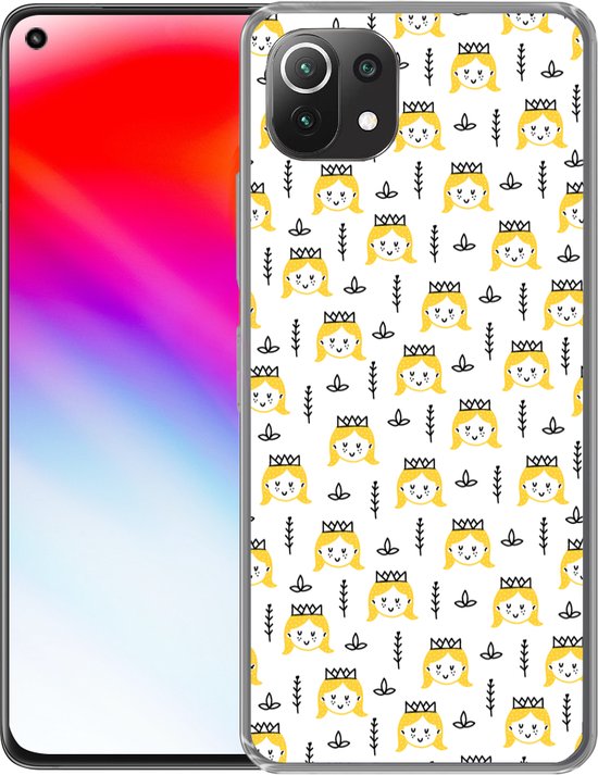 Telefoonhoesje Geschikt voor Xiaomi 11T hoesje - Meisjes - Prinses - Kroon - Patronen - Girl - Kids - Kinderen - Siliconen Telefoonhoesje Telefoonhoesje