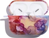 Mobigear Hoesje geschikt voor Apple AirPods Pro 1 Hardcase Hoesje | Mobigear Marble - Blauw /Paars | Blauw,paars