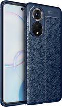 Mobigear Hoesje geschikt voor HONOR 50 Telefoonhoesje Flexibel TPU | Mobigear Luxury Backcover | 50 Case | Back Cover - Blauw
