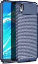 Mobigear Hoesje geschikt voor HONOR 8S Telefoonhoesje Flexibel TPU | Mobigear Racing Backcover | 8S Case | Back Cover - Blauw