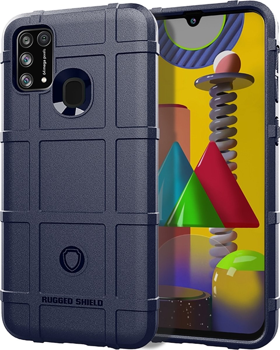 Mobigear Hoesje geschikt voor Xiaomi Redmi 9C Telefoonhoesje Flexibel TPU | Mobigear Rugged Shield Backcover Shockproof | Schokbestendig Redmi 9C Telefoonhoesje | Anti Shock Proof - Blauw