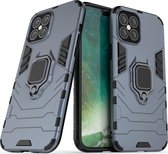 Mobigear Hoesje geschikt voor Apple iPhone 12 Pro Max Telefoonhoesje Hardcase | Mobigear Armor Ring Backcover Shockproof met Ringhouder | Schokbestendig iPhone 12 Pro Max Telefoonhoesje | Anti Shock Proof - Blauw